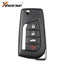 Xhorse - XKTO12EN - Toyota Style - 4 Button Universal Remote Flip Key for VVDI Key Tools - Replacement for XKTO10EN