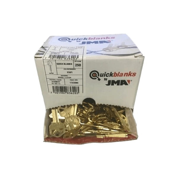 (JMA) - KW1 Keys - Brass Finish Kwikset Key Blanks Pack x250 Hover Image