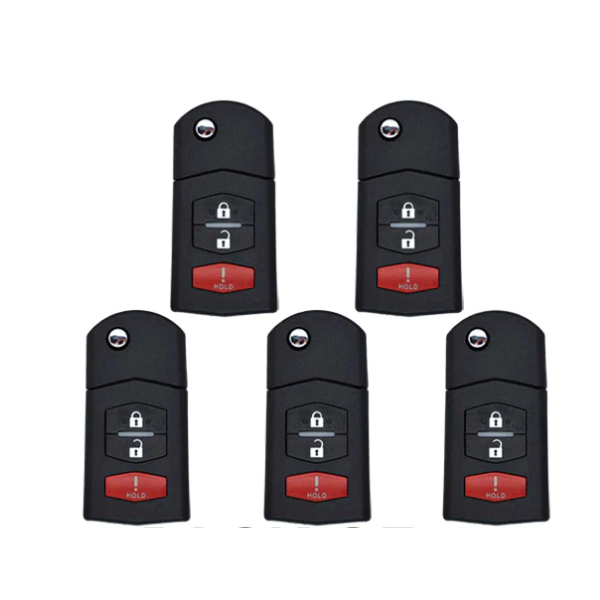 5 x 2004-2008 Mazda 6 / RX8 / 3-Button Flip Key / PN: GP7A-67-5RYB / KPU41788 (AFTERMARKET) (Pack of 5) Hover Image
