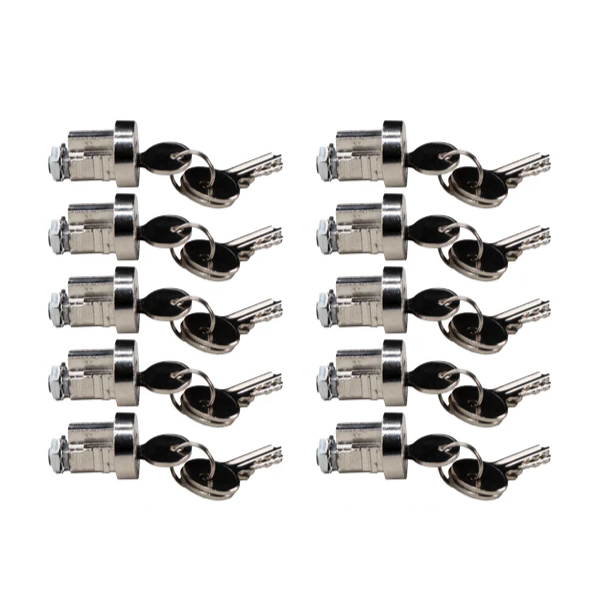 Mailbox Lock - Clockwise - HL1 Keyway - Keyed Different - US14 Bright Nickel - Pack x10