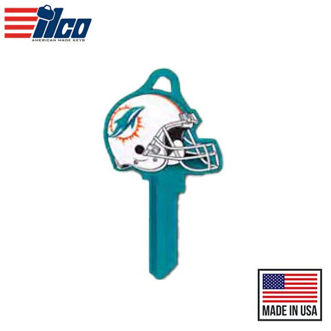 Ilco - NFL TeamKeys - Helmet Edition - Key Blank - Miami Dolphins - KW1 (5 Pack)