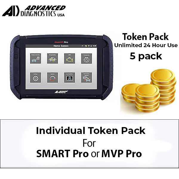 Advanced Diagnostics - 24 Hour UNLIMITED Token Plan for the SMART Pro Key Programmer - Pack x5