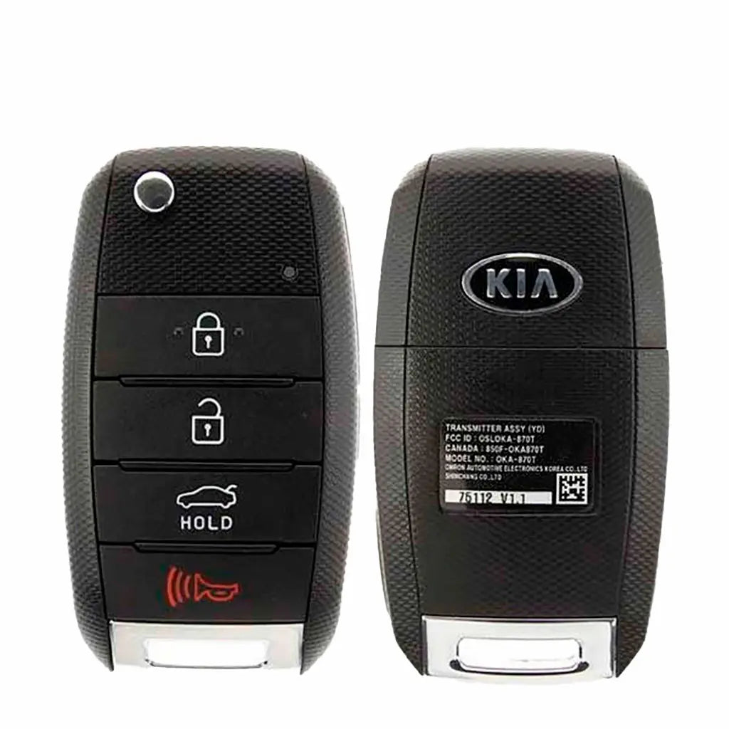 2017-2018 (OEM Refurb) Remote Flip Key for Kia Forte | PN: 95430-A7200 / OSLOKA-875T (YD)