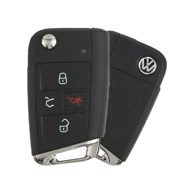 2018-2020 Volkswagen / 4-Button Flip Key / PN: 5G6 959 752 BM / NBGFS125C1 / HU162T / MQB / PROX / 315 MHz (OEM Refurb) Hover Image