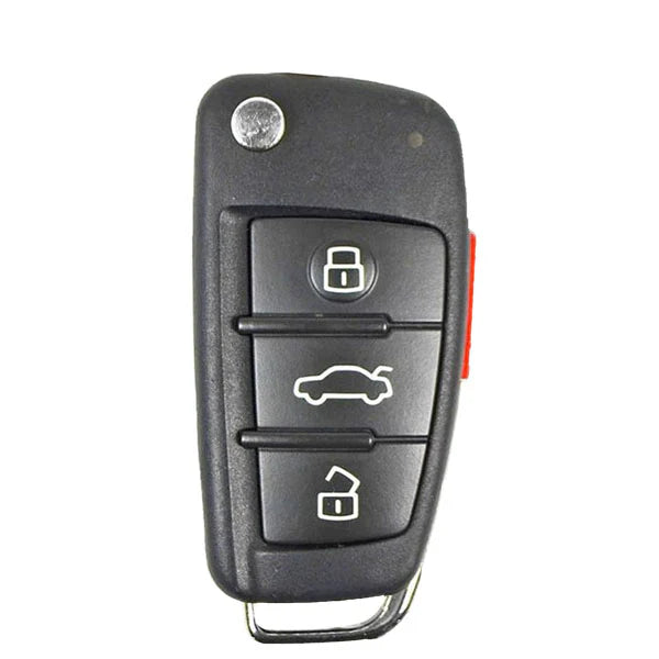 2006-2010 Audi / 4-Button Remote Flip Key / PN: 8E0-837-220-R / MYT4073A (OEM Recase) Hover Image