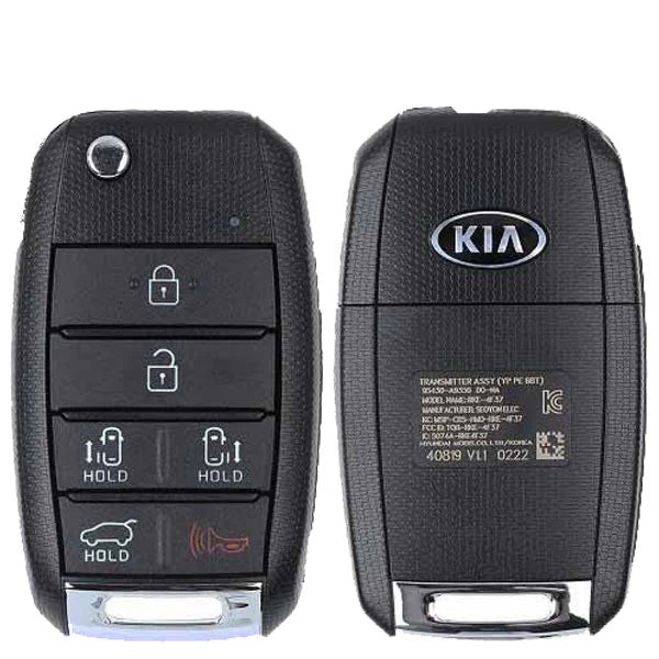 2019-2021 Kia Sedona / 6-Button Flip Key / PN: 95430-A9350 / TQ8-RKE-4F37 (YP PE 6BT) (OEM Refurb) Hover Image