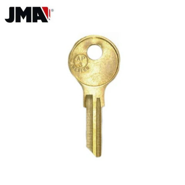 (JMA) CHI-8DE Chicago AP3 / K103 / 103AM 6-Wafer Cabinet Key – Brass Hover Image