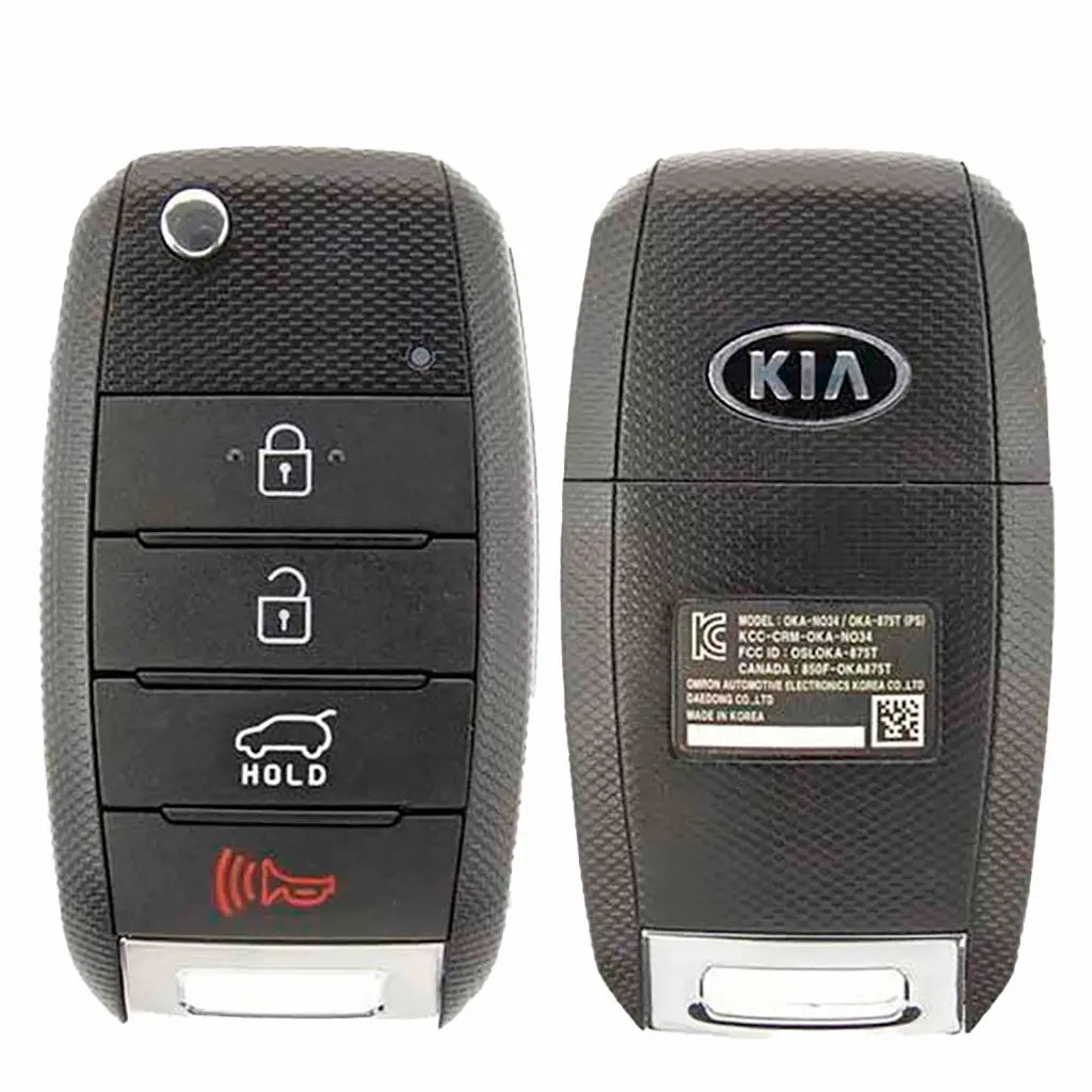 2014-2019 (OEM Refurb) Remote Flip Key for Kia Soul | PN: 95430-B2100 / OSLOKA-875T (PS)