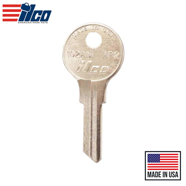 (ILCO) 102AM-AP2 Ilco Chicago Key – Brass Hover Image
