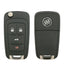 2010-2017 Buick / 4-Button Flip Key / PN: 13504283 / OHT05918179 / HU100 / PEPS (OEM Refurb)