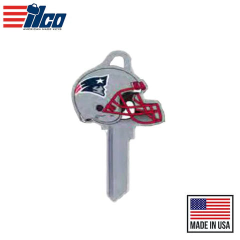 (ILCO) NFL TeamKeys Helmet Edition New England Patriots KW1 Ilco Key Pack x5 Hover Image