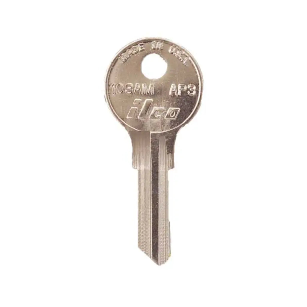 (ILCO) Metal Head Key for Chicago Key Blank | 103AM-AP3 (Pack of 10)