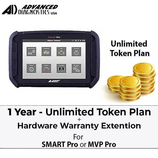 Advanced Diagnostics D745266AD1 – Unlimited Yearly Token Plan + Extended Hardware Warranty for SMART Pro Key Programmer (Machine Not Included) – Promotion