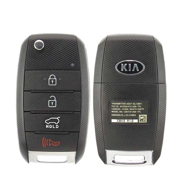 2014-2016 Kia Sportage / 4-Button Flip Key / PN: 95430-3W350 / NYODD4TX1306-TFL (SL13MY) (OEM Refurb)